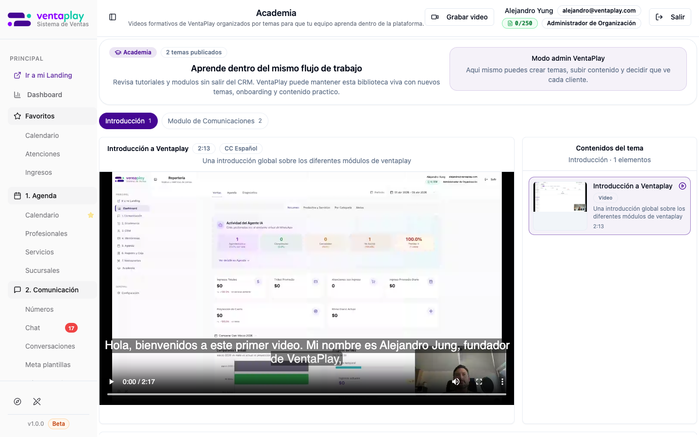 Tema Introducción reproduciéndose