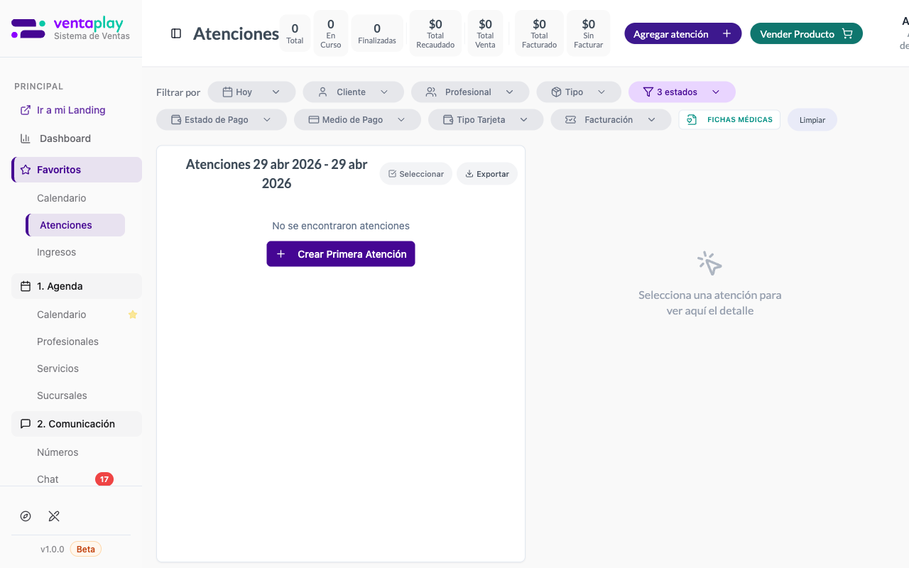 Drawer detalle de atención