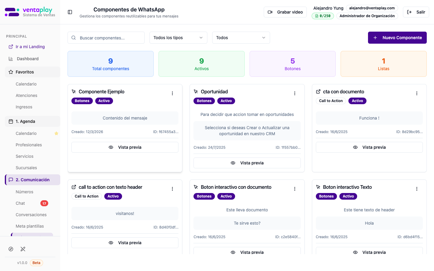 Catálogo de componentes