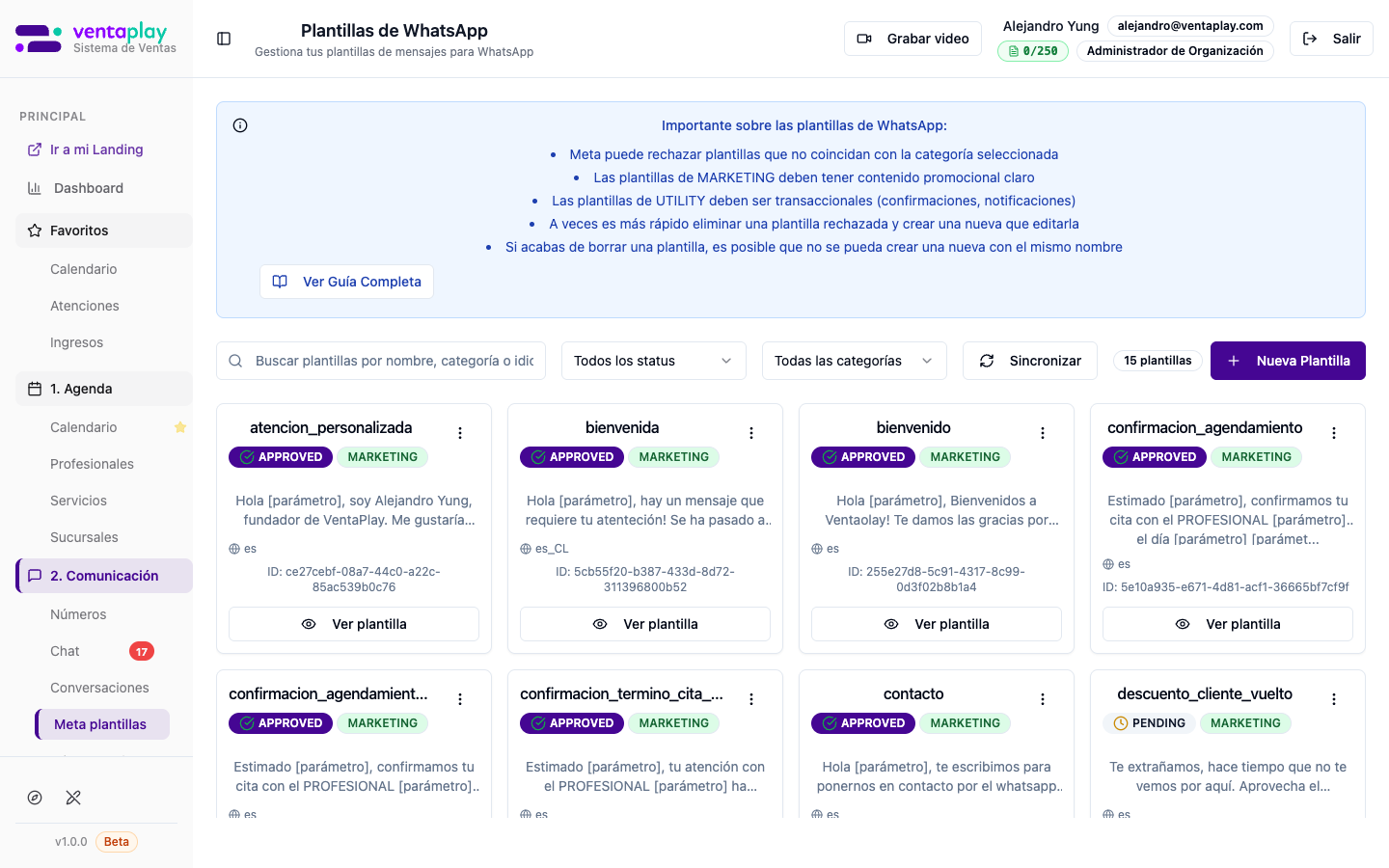 Catálogo de plantillas