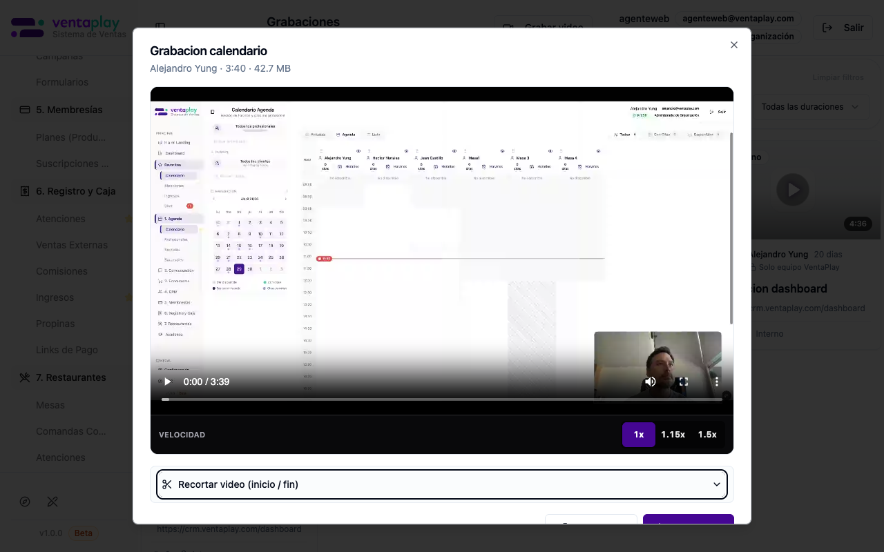 Player de video activo