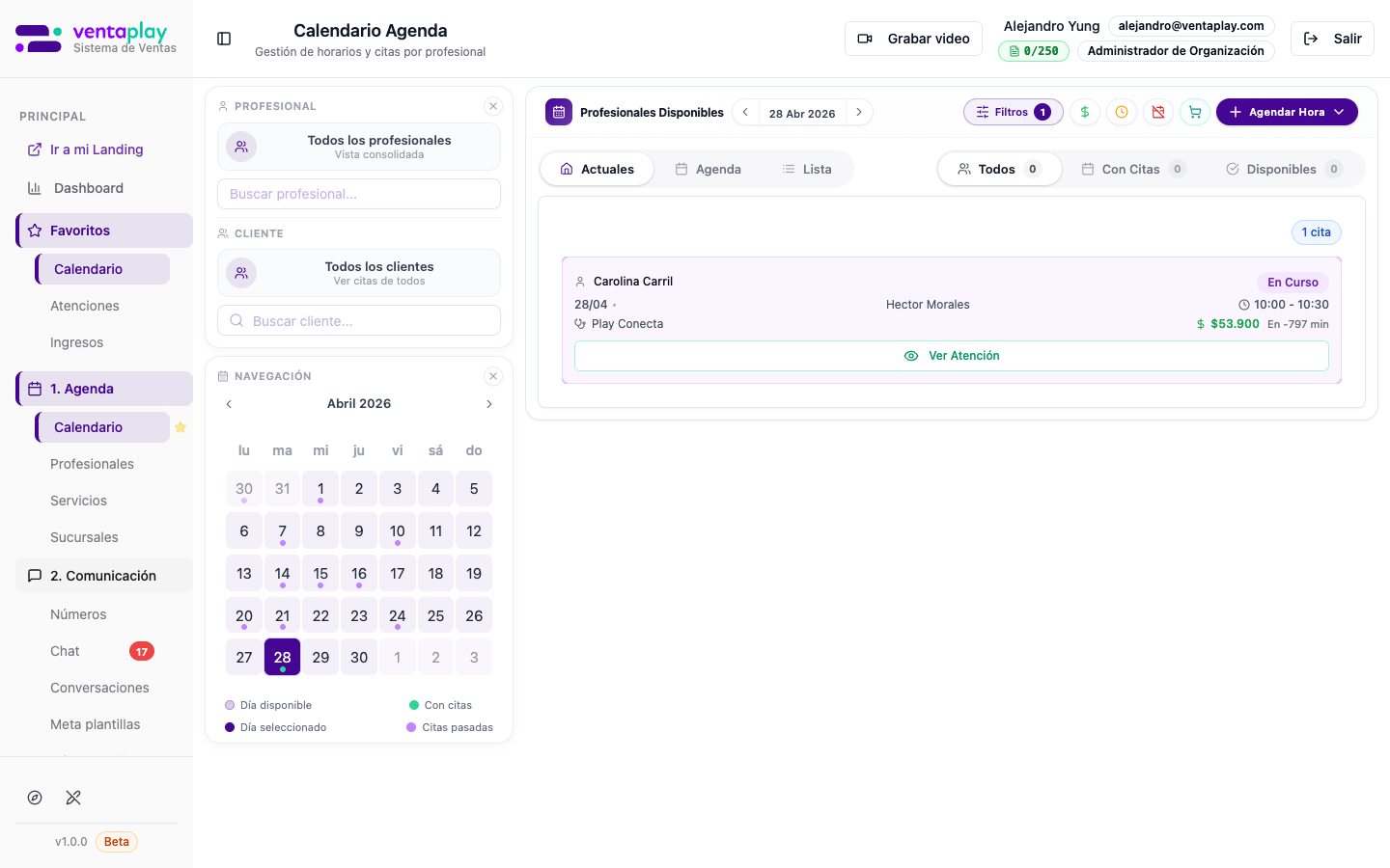 Vista 'Actuales' — 28 abr 2026