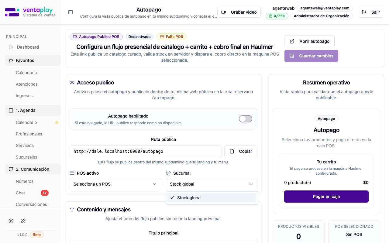 Sección Acceso público con sucursal