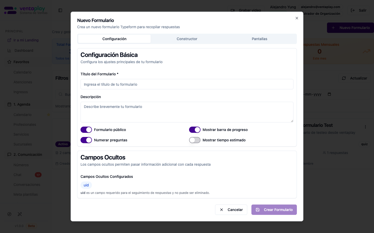 Formulario Nuevo Typeform