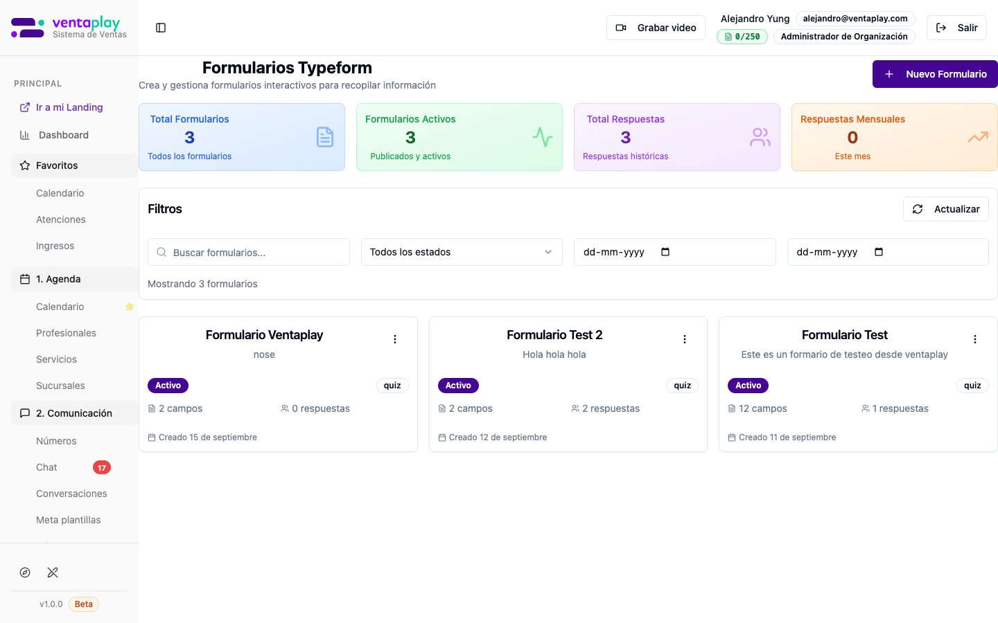 Listado de Formularios
