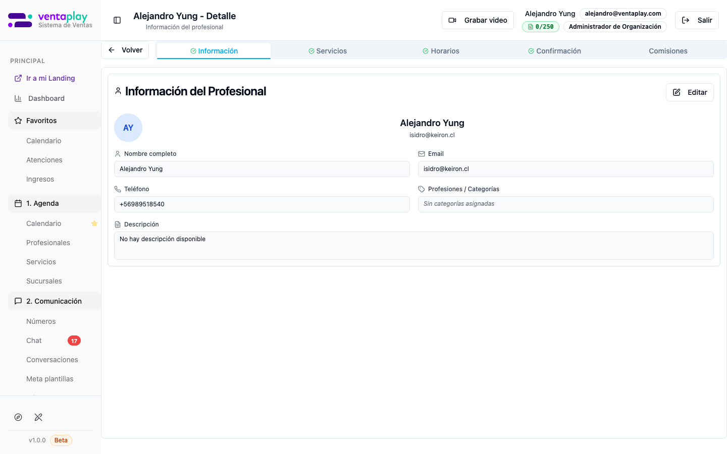 Tab Información — Alejandro Yung