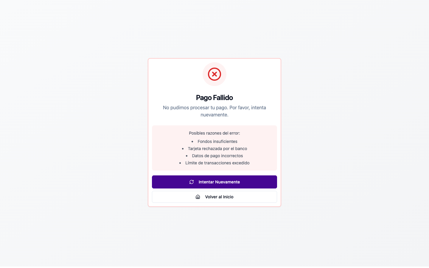 Estado por defecto (fallido)